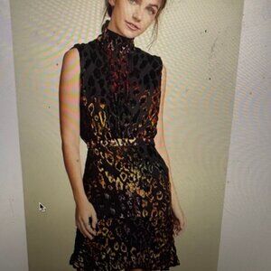 Saloni Muticolor Leopard Print Dress, Sz 10